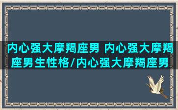 内心强大摩羯座男 内心强大摩羯座男生性格/内心强大摩羯座男 内心强大摩羯座男生性格-我的网站